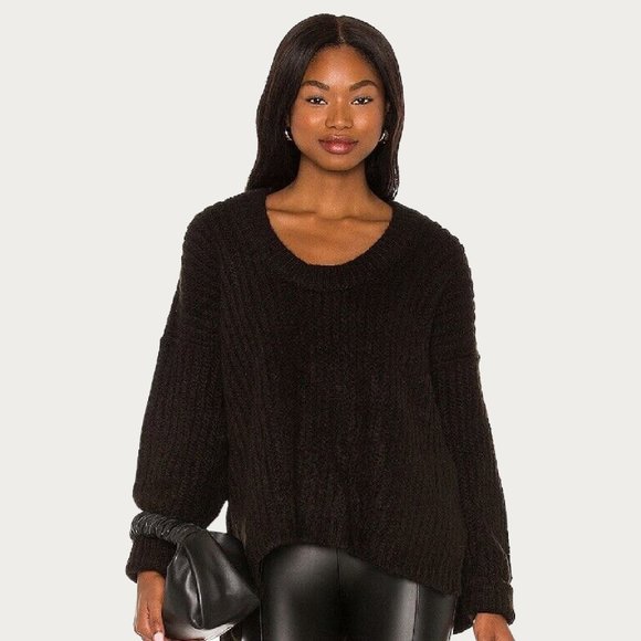 Free People Sweaters - Free People Blue Bell V-Neck Sweater Black
